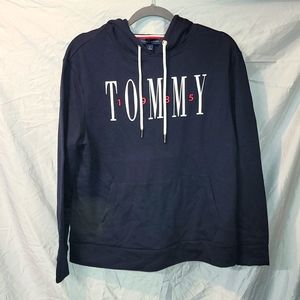 Tommy Hilfiger Cotton Blend Hooded Logo Sweatshirt Sz M NEW